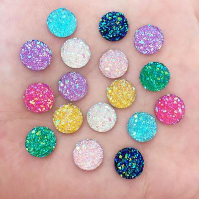 100pcs AB Resin Bling Convex Surface Ore 10mm Round Flatback Rhinestone Ornaments DIY Wedding