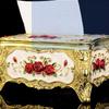 Gold Rim Napkin Tissue Dispenser Box - Creative Desktop Plastic Design