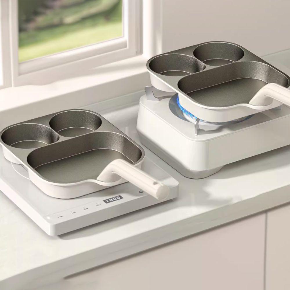 Nonstick Breakfast Frying Pan 3/4 Grid Pancake Pan Healthy Titanium Omelette Pan  Egg