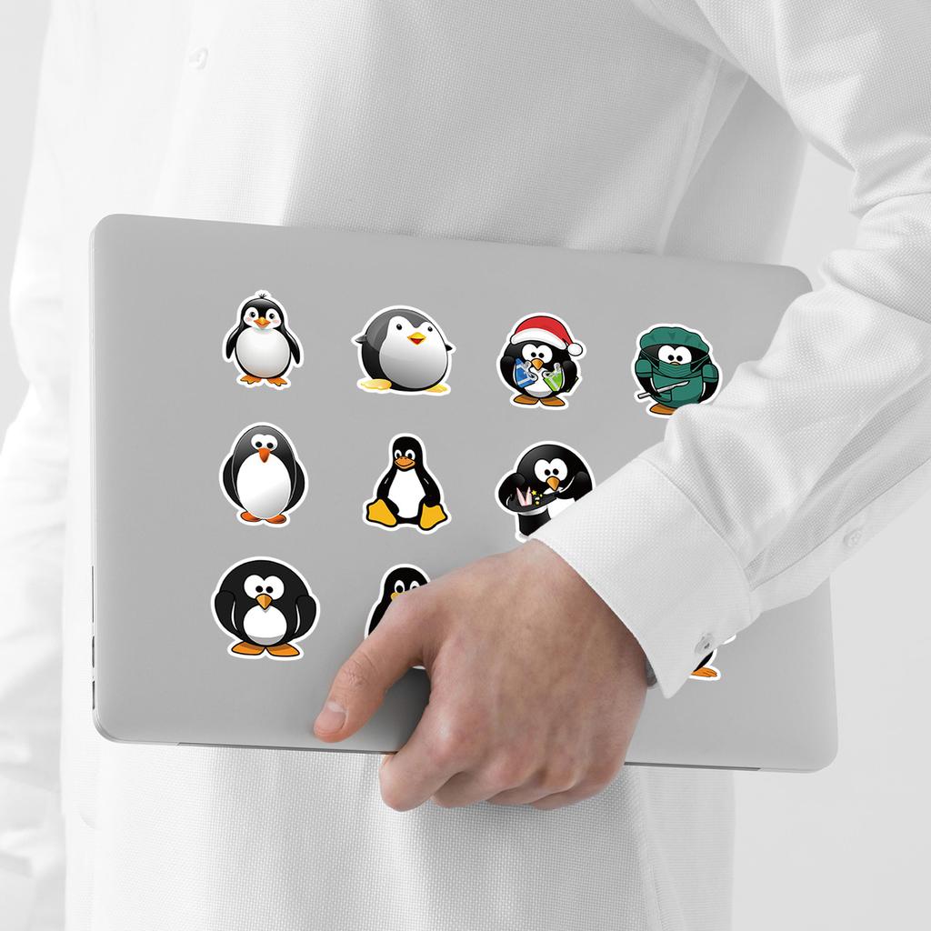 50 Pieces of Cute Cartoon Penguin Graffiti Stickers for Mobile Phones and Computers, Waterproof Decorative Stickers, Creative DIY Stationery Stickers