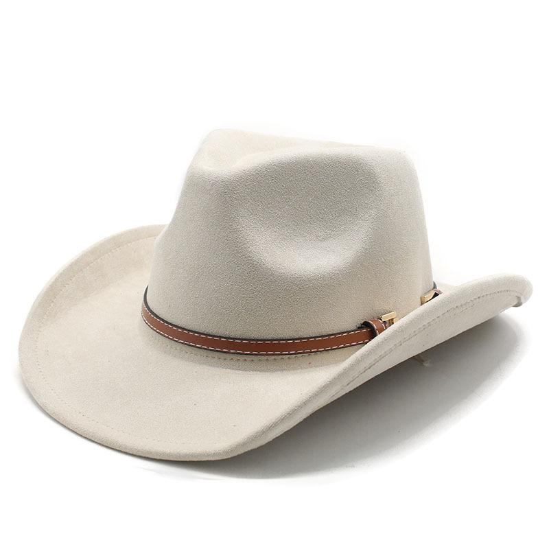 Vintage Belt Western Cowboy Hat For Men And Women, Tibetan Suede Jazz Hat, Top Hat