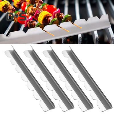 4Pcs/Set Solid Skewer Holder Stainless Steel Durable BBQ Grilling Shish Kabob Storage Stand