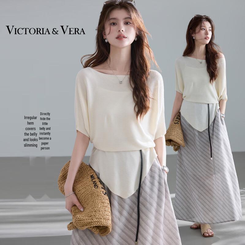 Вязаный топ с коротким рукавом летучая мышь VICTORIA&VERA XL