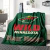 Name Custom Minnesota wild Logo Print Flannel Blanket High Quality Warm Comfortable Cover for All Seasons Perfect for Gifts Home Decor