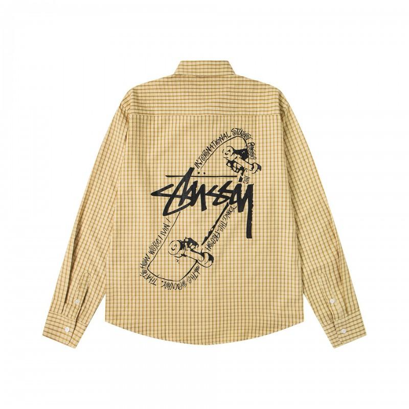 Stu American Style Waffle Print Oversized Long Sleeve Tee Men Winter Casual Wear