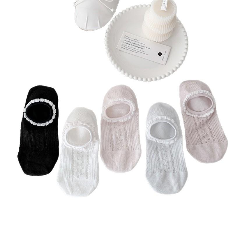 Sock Children's Mid-calf Summer Lightweight Mesh Anti-slip Silicone Breathable Transparent Invisible Socks, Thin Cotton Socks