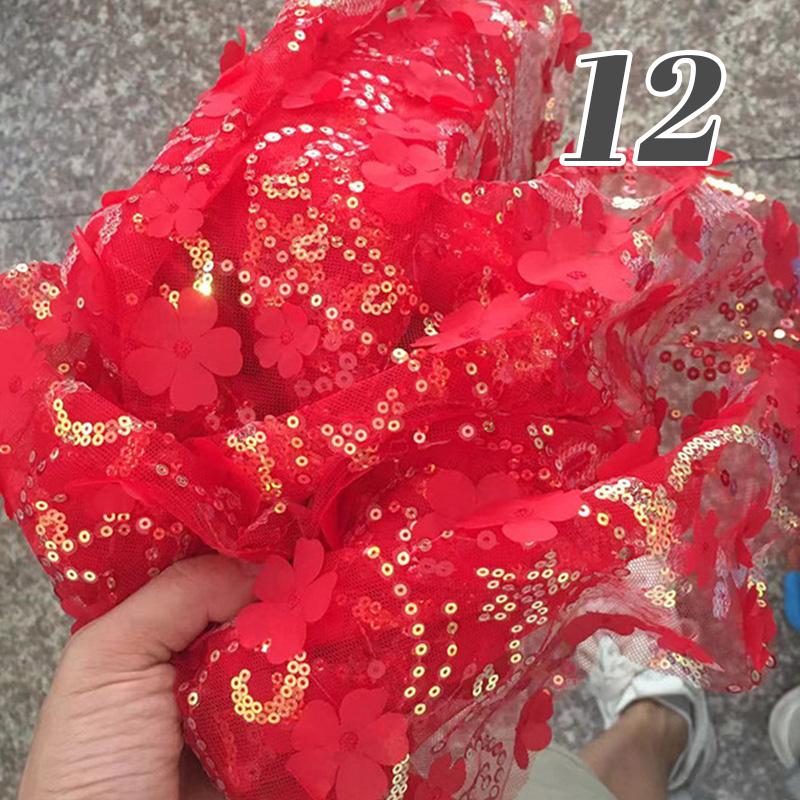 

1 Yard Embroidery Sequin Flower Tulle Lace Fabric Mesh 3D Flower Fabric DIY Bow Clothes Dress Wedding Photography Crafts 1Yard