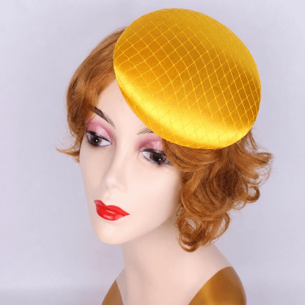 Einfarbige Fascinator-Basis Breiter Rand Netzhut Süßes Braut-Kopfschmuck Bühnenauftritt