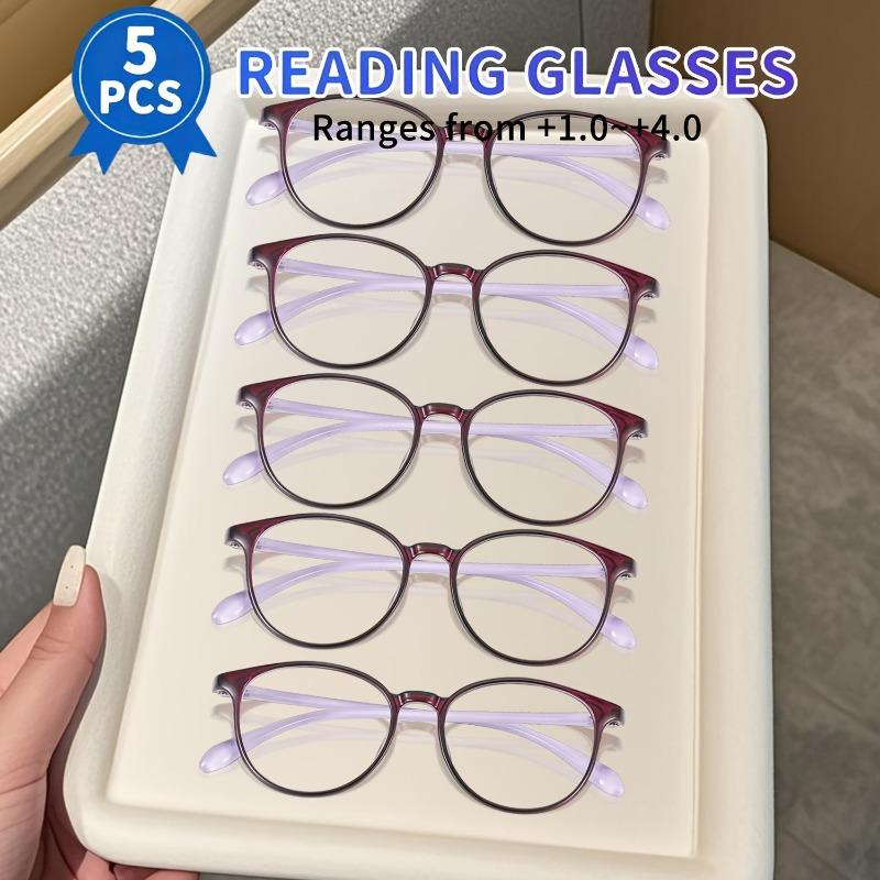 5 Pairs of Popular Anti Blue Light Computer Reading Glasses for Women and The Best Gift for Elderly People for Women