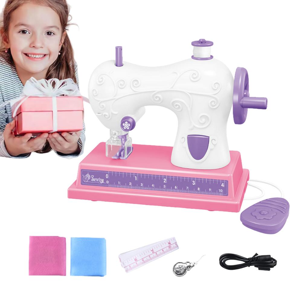 Portable Sewing Machine Travel Beginner Sewing Machines Portable Battery Powered Sewing Machine Pretend Play Arts For Kids