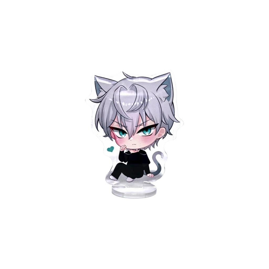 Blue Cat Transparent Double-Sided Acrylic Desktop Ornament