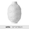 AS60-Artistic Face Lip Potted Plants White Pottery Vase Dry Flower Insert Artist Residence Decorative Ornaments