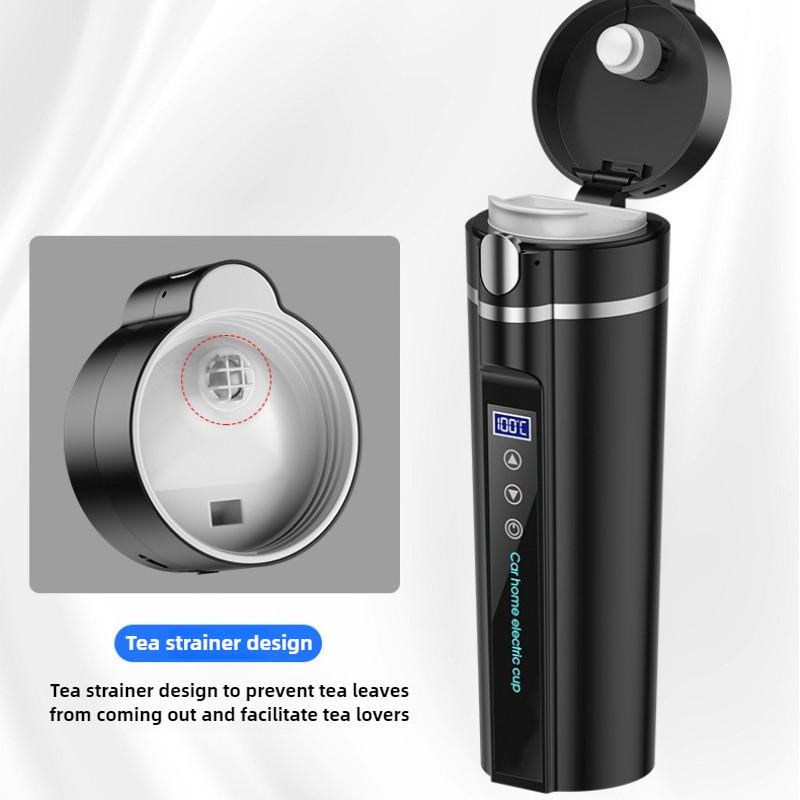450ml Portable Outdoor Heating Water Cup Double-layer Vacuum Insulated Bottle Intelligent Car Integrated Boiling Water Cup