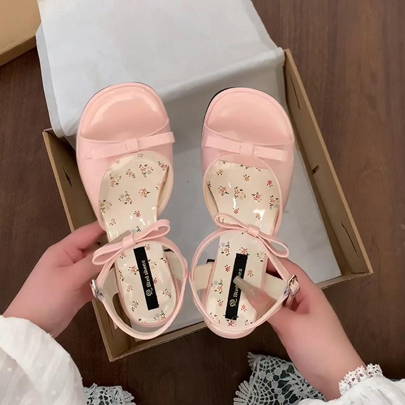 Fashion Summer Cover Toe Thick Heel Women Sandals Fashion Butterfly-knot Dress Shoes Women's Dancing Party Prom Sandalias