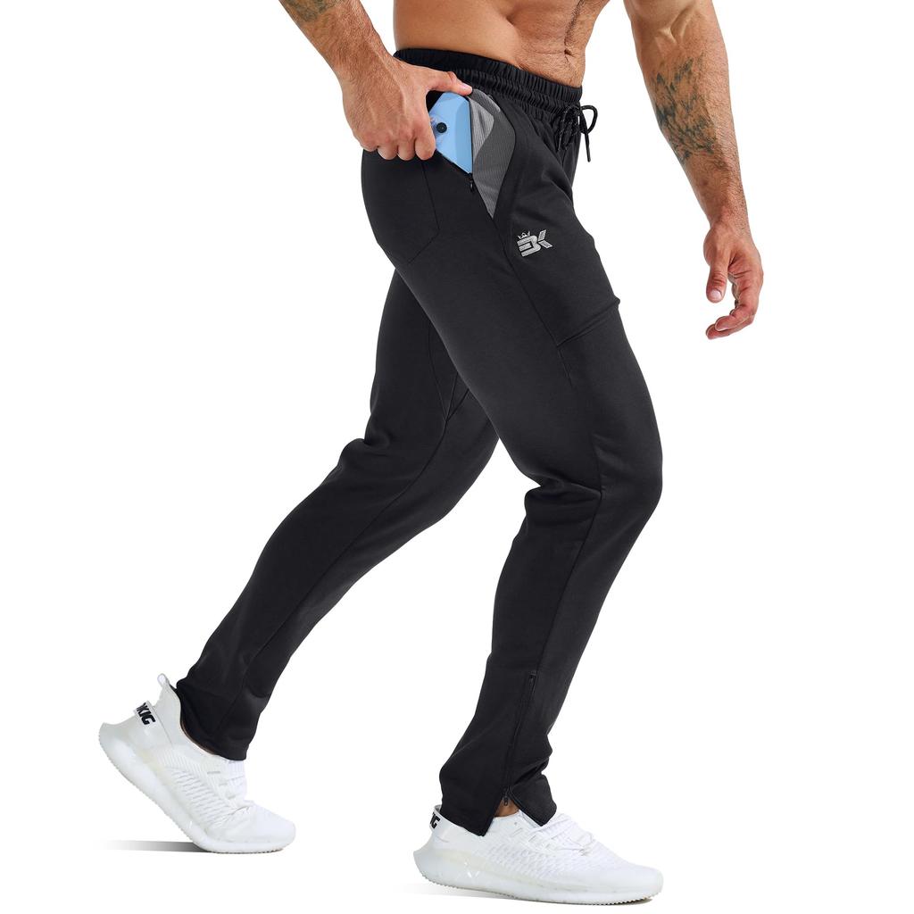 BROKIG Comfortable Jogger Pants with Zip Perfect for Gym and Casual and Size Men's Pockets, Workouts, Workouts, Workouts. Sweat-Wicking Quick-Drying.