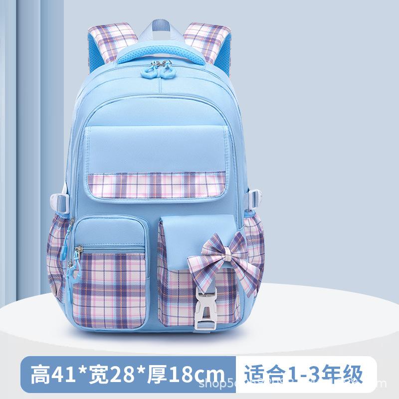 Elementary School Bag, Girl Spine Protection, Waterproof Large-capacity Bow, Boys and Girls Backpack Can Be