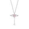 Persönlichkeitsdesign Sinn Titanstahl Halskette Mädchen rosa eingelegter Zirkon romantisches Amorherz Liebe Schlüsselbeinkette