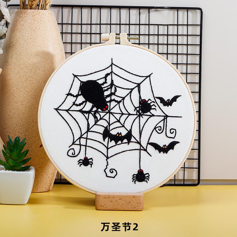 Diy Handmade Embroidery Material Package, Halloween Pumpkin Bat Ghost European And American Festivals Christmas