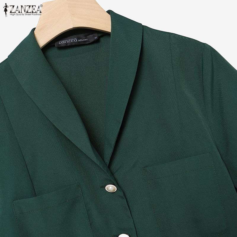 ZANZEA Women Short Sleeve Blouse and Shorts Summer Casual Two Piece Suit Sets