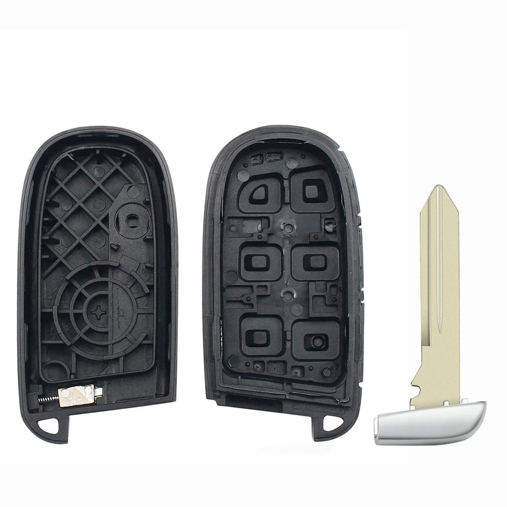 Car Key Shell For Chrysler Jeep Compass Renegade Cherokee Smart Remote Key Fob Case 2/3/4/5 Button Emergency Insert Blade