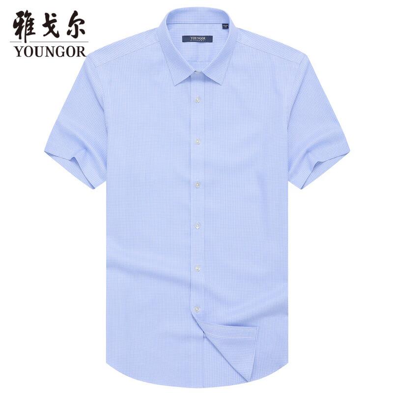 YOUNGOR Men s Summer Short-Sleeve Business Casual Shirt 45