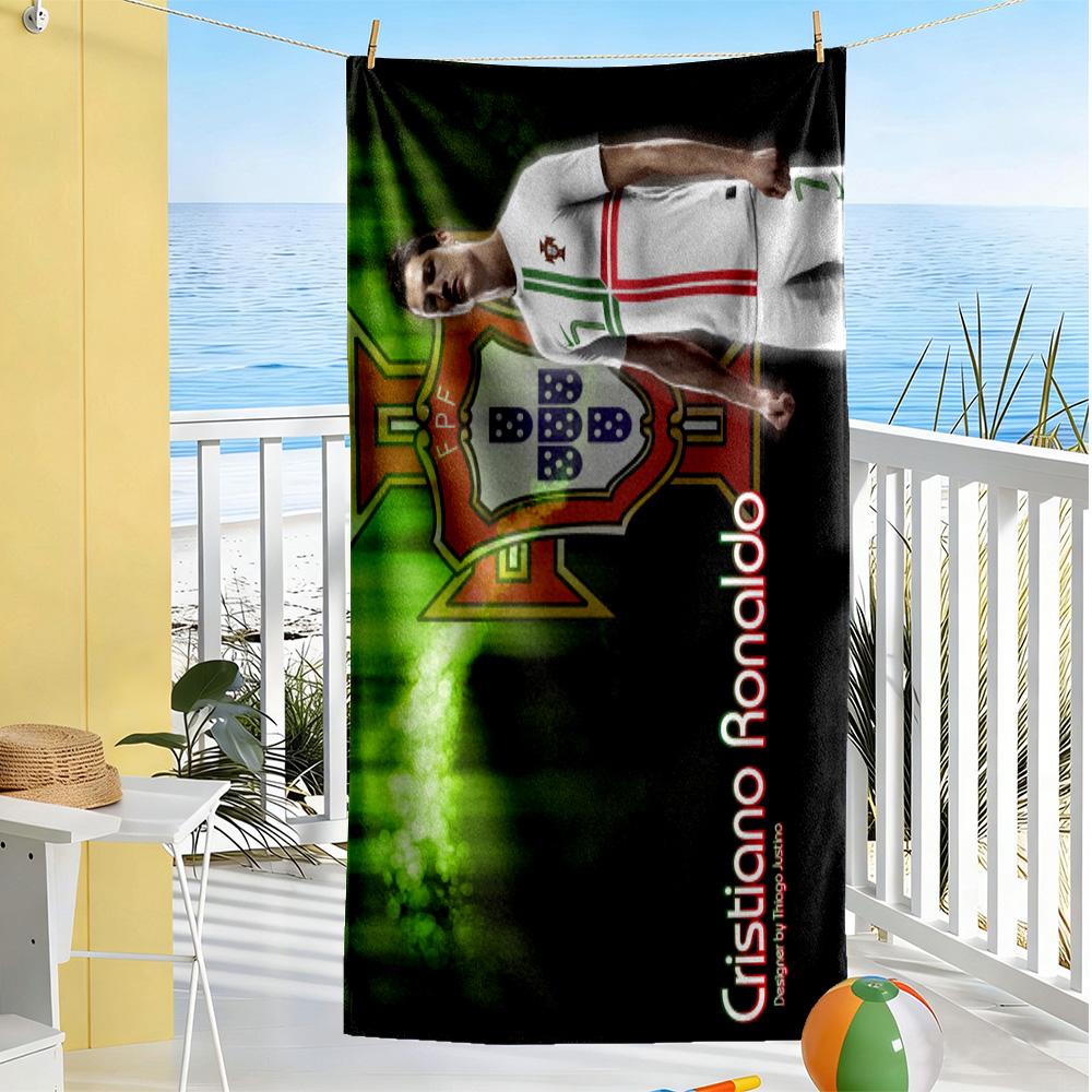 Football Players Beach Towel Super Soft & Absorbent Comfortable Lightweight Suitable for Swimming, Gym, Camping, Yoga Vacation
