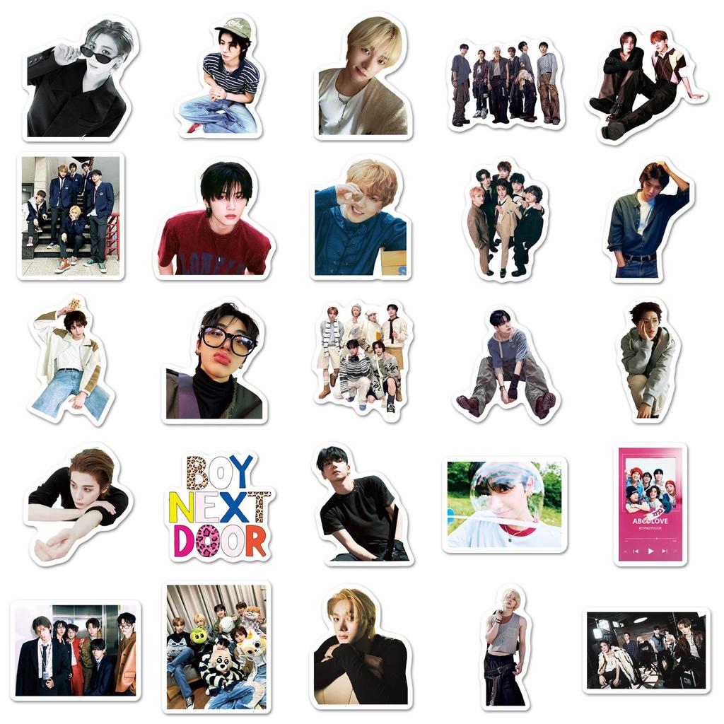 BOYNEXTDOOR Star Singer Waterproof Stickers: 50 Sheets of Korean Boy Group Idol Decor for DIY and Suitcases