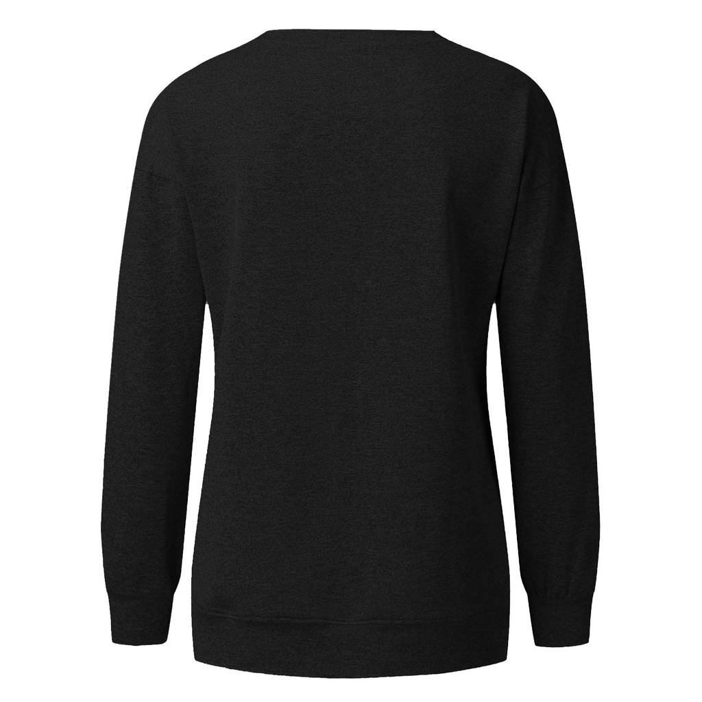 Women's Casual Fashion Christmas Print Long Sleeve O-Neck Pullover Top