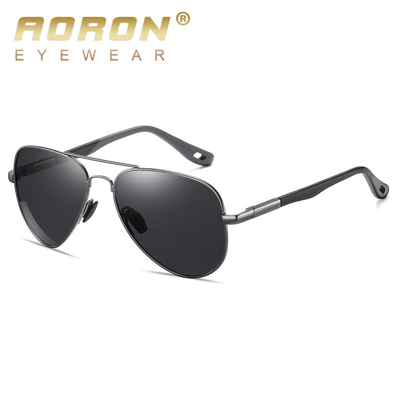

AORON поляризационные солнцезащитные очки в металлической оправе модный брендовый дизайн уличные аксессуары фотохромные спортивные очки для вождения, рыбалки и велоспорта серый/чёрный