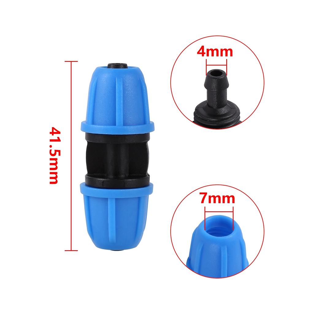 1/4" Hose Water Tube Connector Tee End Plug Blue Joint 6mm Nozzle Coupling Garden Micro-Irrigation Adapter Watering Pipe Fitting