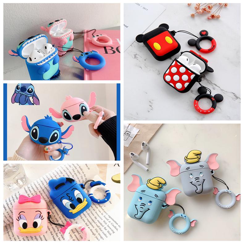Для Airpods 2 Дело Силиконовая стежка Мультфильм Обложка для Apple Airpods Дело Симпатичный наушник 3D наушники случае для Earpods Рождество – купить по низким ценам в интернет-магазине Joom