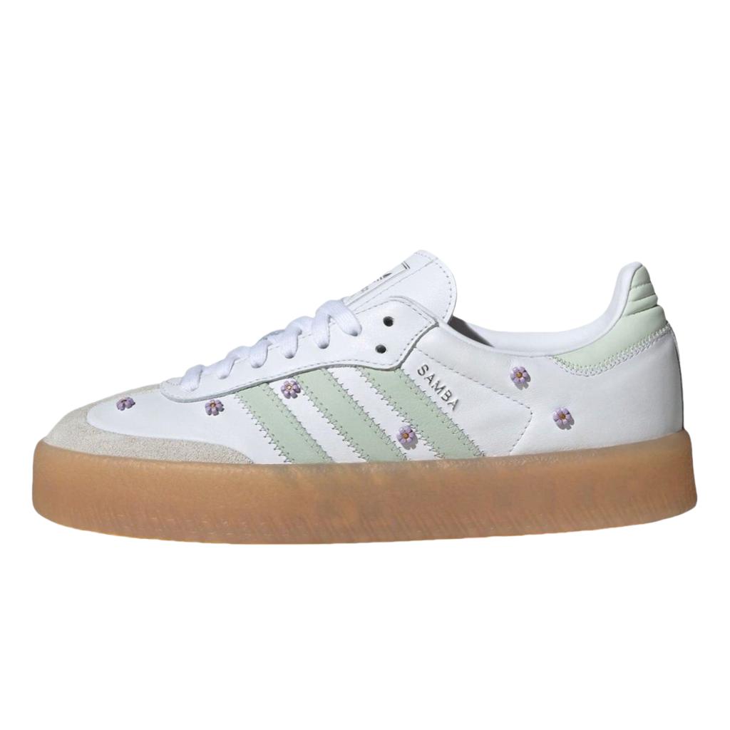 Sambae Wmns Adidas Originals 'Cloud White Linen Green Gum' Women's JS3954