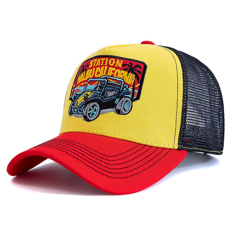 Unisex Sommer Angelmütze Atmungsaktives Mesh Truckerhut Herren Damen Großer LKW Bestickt Snapback Outdoor Angelhut