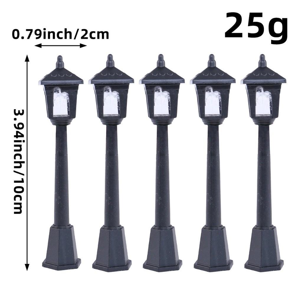 5PCS Miniature Mini Retro Street Lights Simulation Fairy Tale Garden Decor  Park Landscape