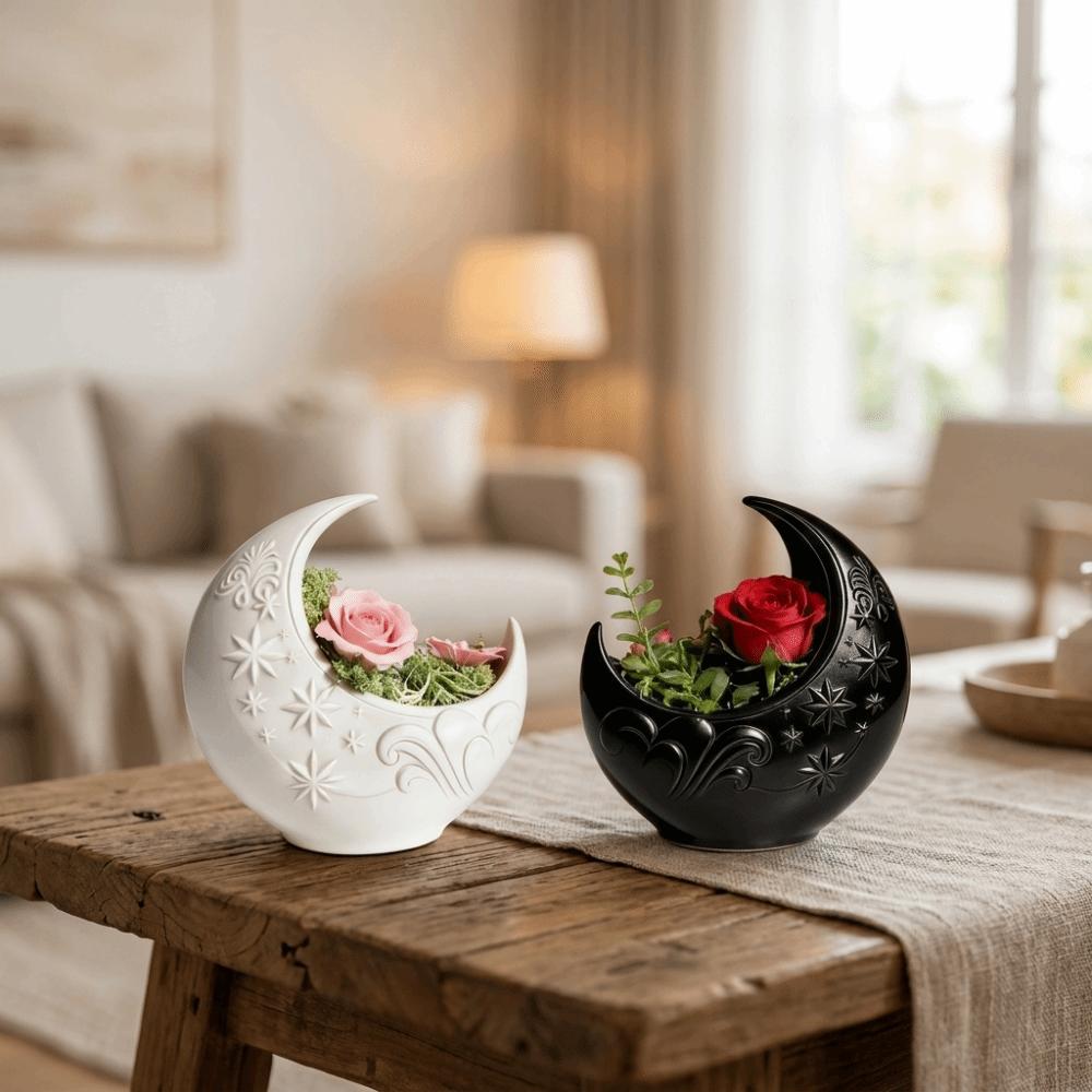 Embossed Star Pattern Jewelry Storage Tray 3D Printing Moon Shaped Storage Box Home Decoration