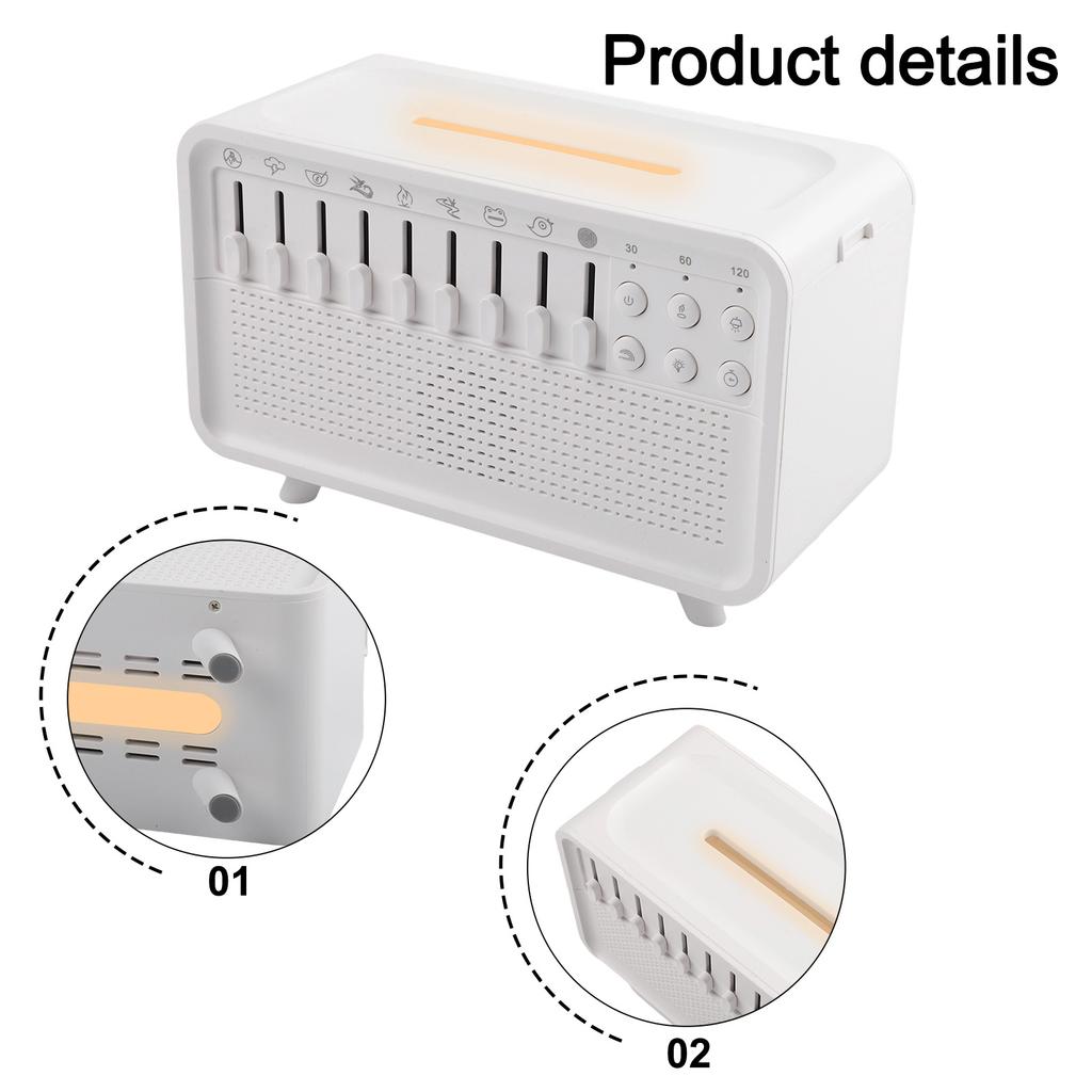 Humidifier White Noise Machine Nighttime Use Multifunctional White Noise Machine Calming Ambient Light Essential Oils Compatible