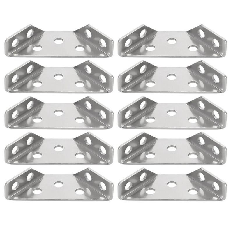 30pcs Stainless Steel Furniture Corner with Screws Corner Brace Angle Corner Bracket for Shelves Wood Furniture Chair Drawer Cabinet