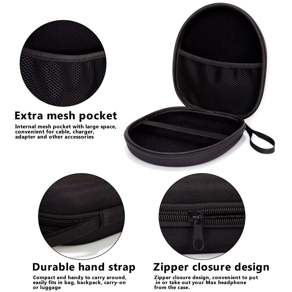 Portable Headphone Bag EVA Zipper Storage Bag Waterproof Anti-knock for Audio-technica/Sony SR5 S220BT CH520 XB650BT ZX100