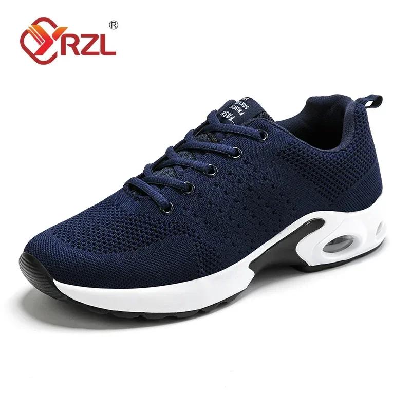 

YRZL Men s Casual Sneakers Running Shoes Air Cushion Soft Bottom Sneaker Mens Sports Shoes Indoor Outdoor Lace Up Training Shoes 38 синій