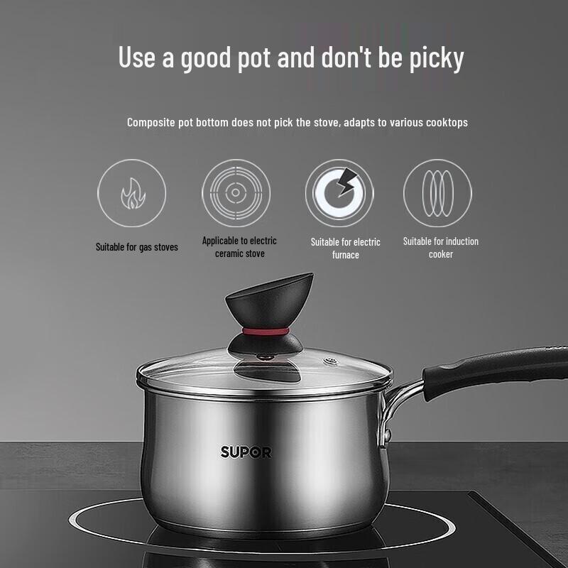 

Supor 316 Stainless Steel Baby Food Milk Pot 16cm