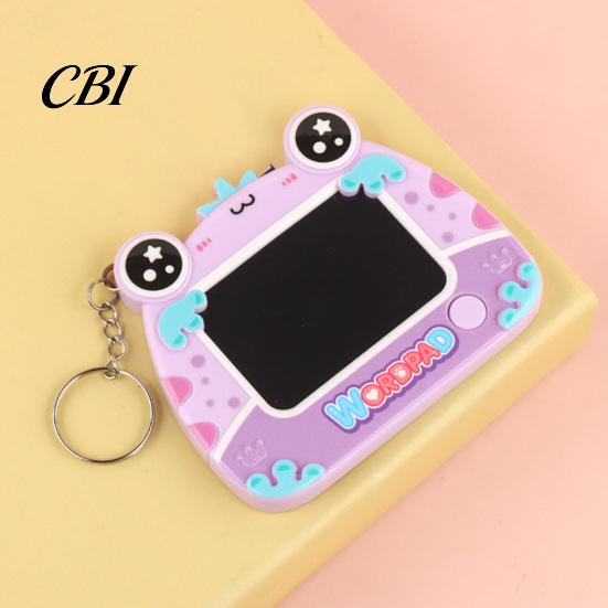 Wiederverwendbares Schreibblock Mini Zeichenbrett Schlüsselanhänger für Kinder, Cartoon Frosch mit Schlüsselring, Hängendes Kritzel Skizze Schultasche LCD Tablet Anhänger
