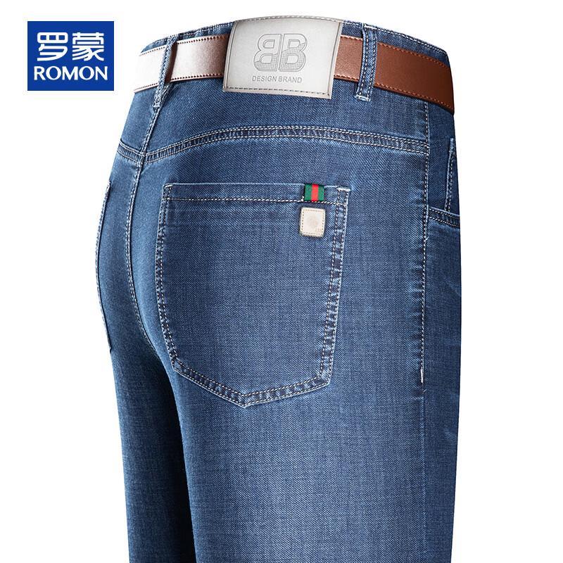 ROMON Men's Loose Straight Fit Summer Jeans