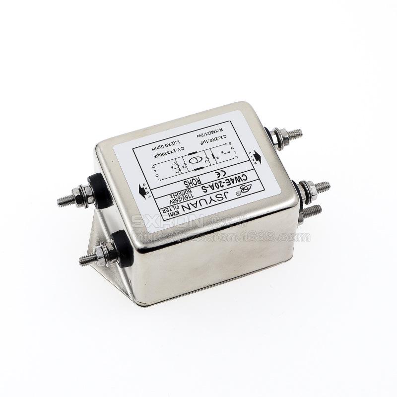 Single-Phase AC Power Filter CW4E-30A-S Bolt-on 10A/20A 220VAC PLC Signal Interference