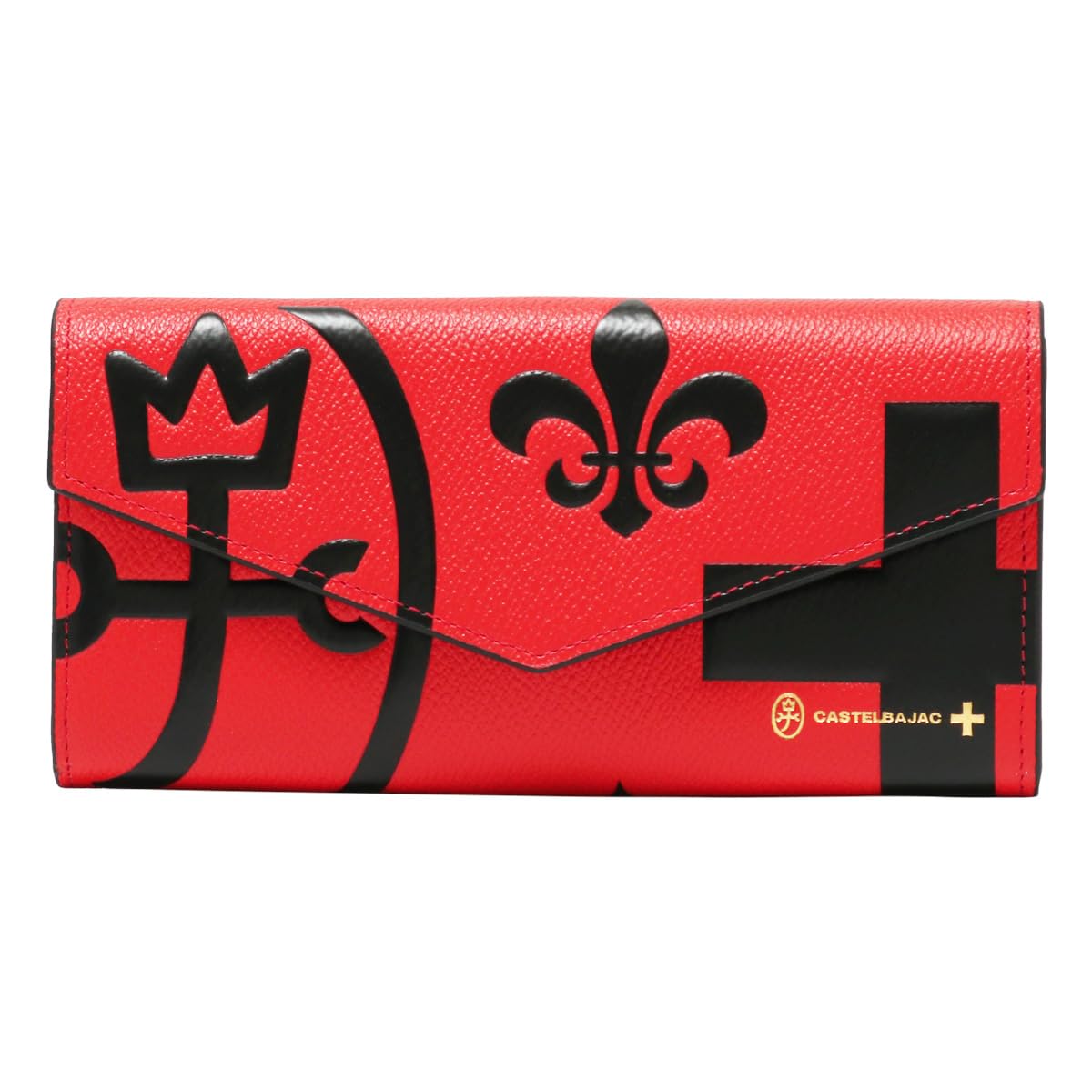 

[Castelbajac] Обкладинка з натуральної шкіри для жінок 081605 Nezel Велика місткість для зберігання карток [14] Червоний