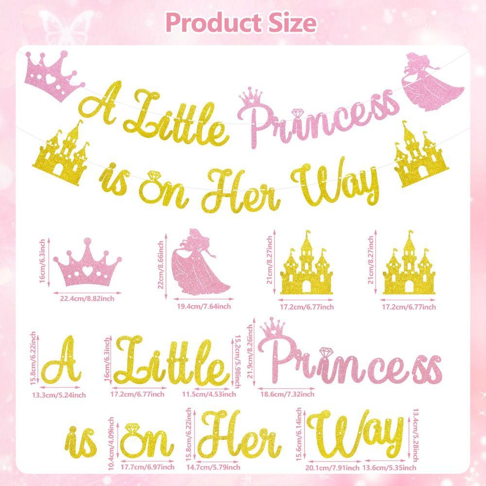 2 Strings A Little Princess Banner Pre-Strung Princess Party Decor  for Girl Baby Shower