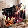 Goku Printed Flannel Blanket, Skin Friendly Warm Throw for Indoor Couch Bed Daily Use
