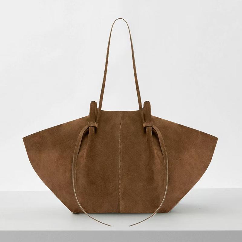 Yogodlns Women Handbag Light Luxury Suede Nubuck Leather Wing Bag Simple Large Capacity French Retro Shoulde rBag Casual Underarm Bag