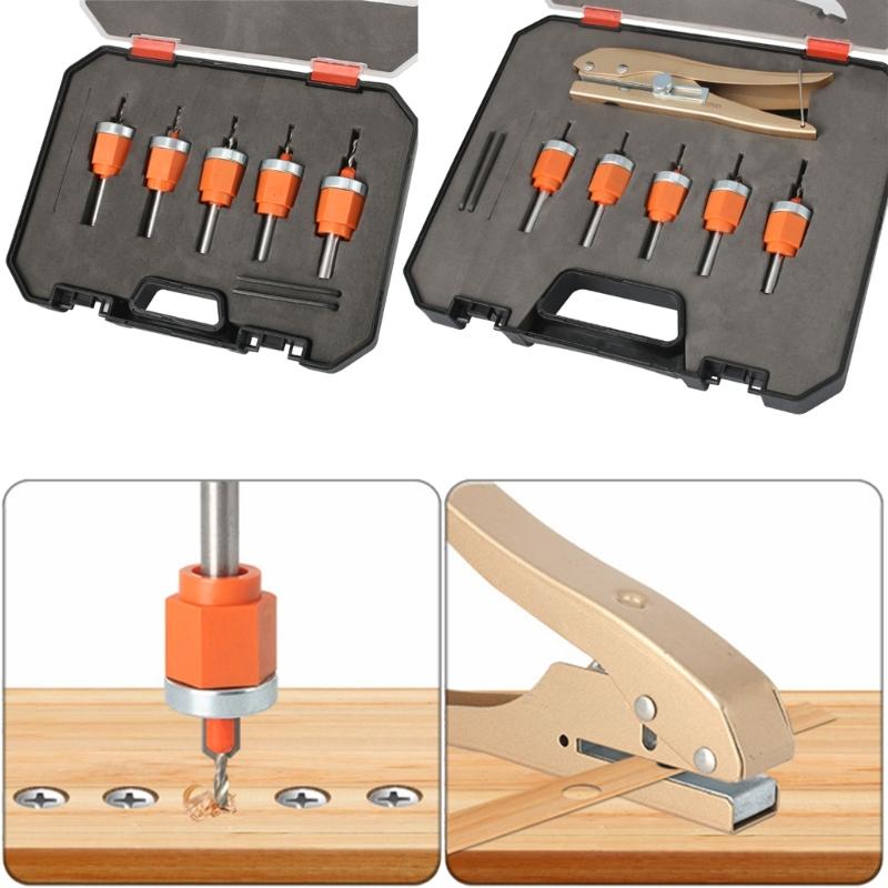 5/6Pcs Countersink Drill Bit Woodworking Counterbore Hole Drill Bits Countersink Bit Depth Adjustable Drill Drilling