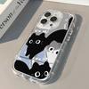 Playful Black Cat Collage Mirror Phone Case For iPhone 17 Pro Max 17 Air 16 E 15 16 14 13 12 11 Plus 7 8 XR XS X Back SE22 Cover