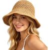 Sun Hat for Women Summer Straw Beach Hats Bucket Hat Floppy Crochet Hat | Foldable Packable,Breathable,Hand-Woven Paper Straw Hat,Summer Hat For